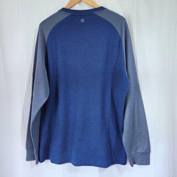 Cloudveil Shirt Men's XXL Blue Long Sleeve Raglan Pullover Chevron Pattern - Picture 2 of 9